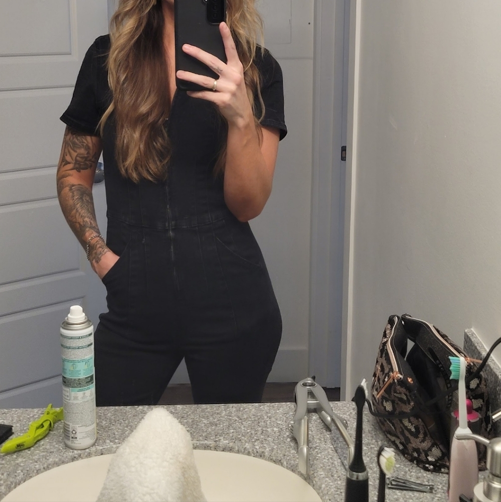 Free People Jean Jumpsuit